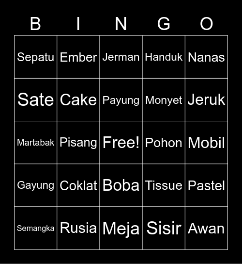 Bingo With Jeno Bingo Card