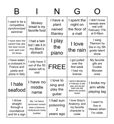 BIRTHDAY BINGO Card