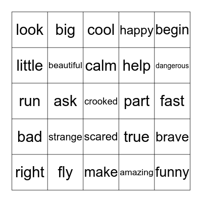 Synonyms Bingo Card