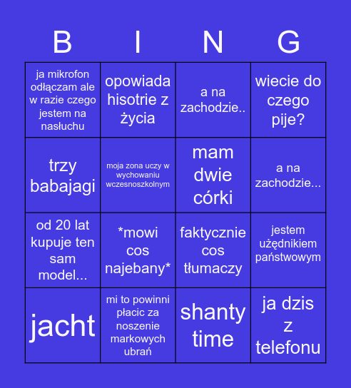 pachoł bingo Card