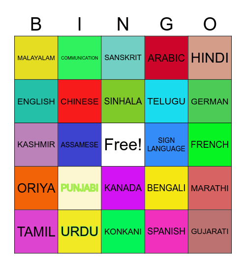 CLASS 2F - Bingo BAKER Bingo Card