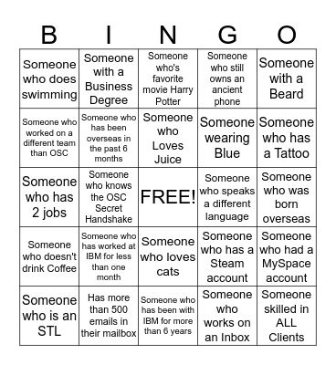 OSC Bingo Card