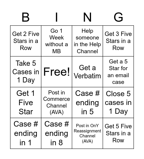 CyberPunks Bingo Card