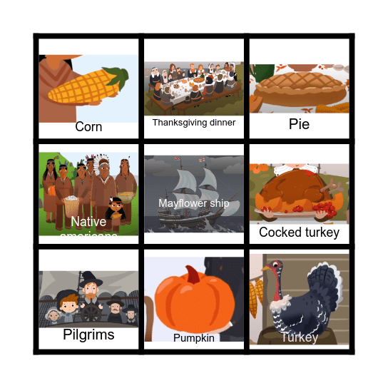 Bingo: Thanksgiving Bingo Card