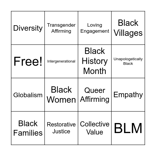 Black History Month Bingo Card