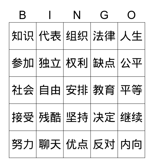 ACC-历史人物 Bingo Card