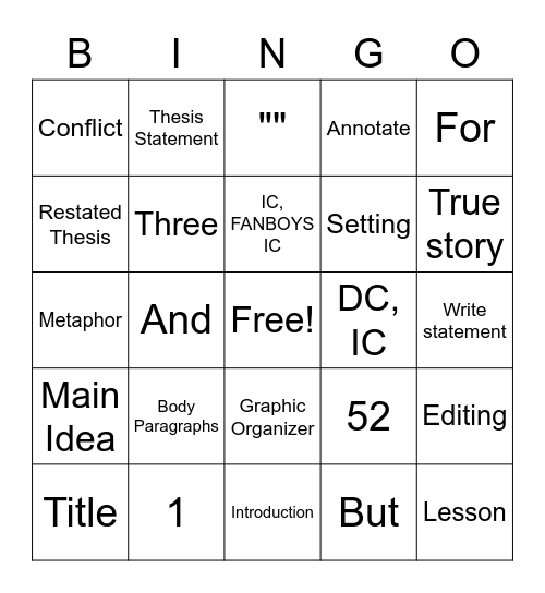STAAR REVIEW Bingo Card