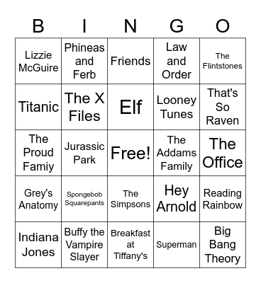District Chorus - Theme Songs! Bingo Card