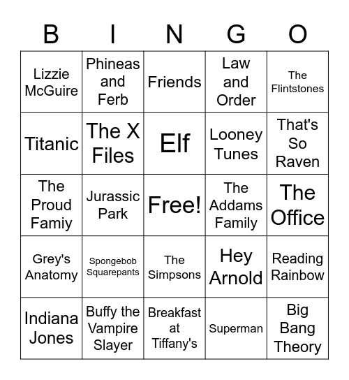 District Chorus - Theme Songs! Bingo Card