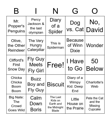 Read Across America Bingo Card