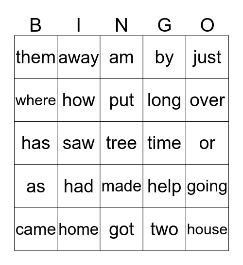 Bingo: List 8, 9, 10 Bingo Card