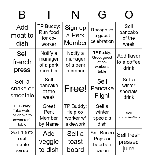 TP BINGO Card