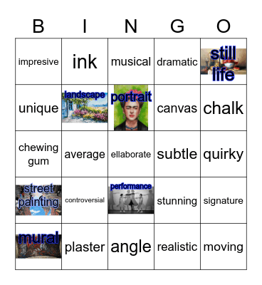 TPMM Vocabulary Unit 5 GB Bingo Card