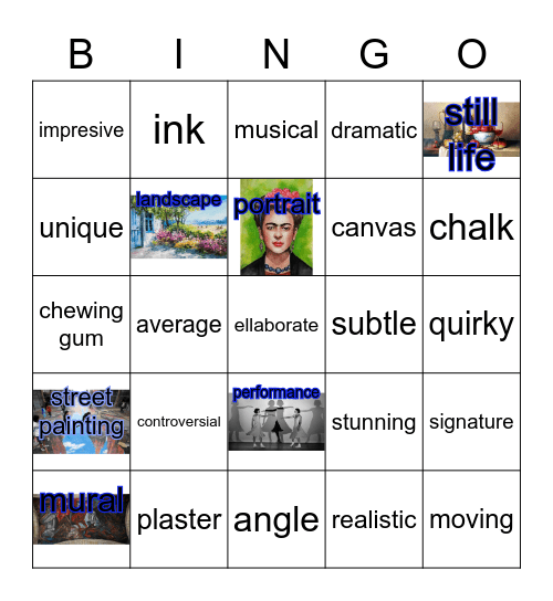 TPMM Vocabulary Unit 5 GB Bingo Card