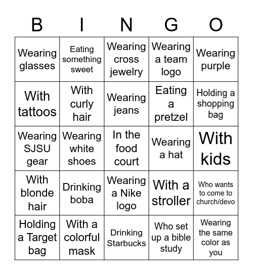 Share With Someone... Bingo Card