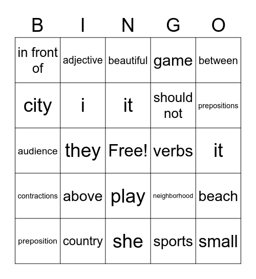 Chapter 3 Review Bingo Card