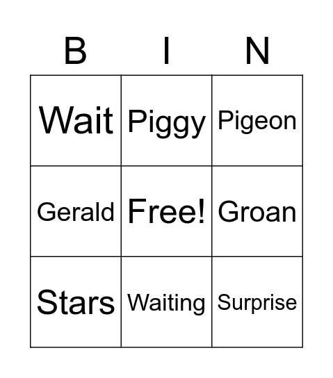 Waiting is Not Easy Bingo Card