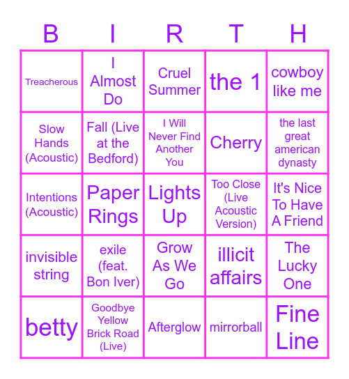 Rose's Birthday Bingo Bash Bonanza Bingo Card