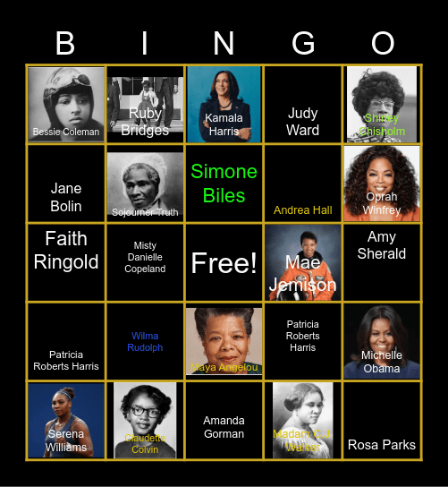 Black History Month Bingo Card