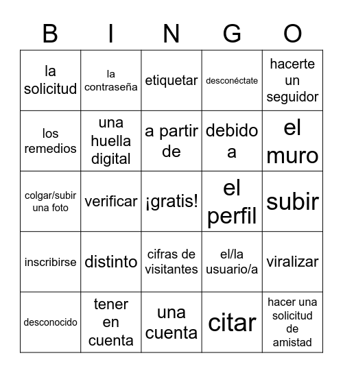 ciudadania digital Bingo Card