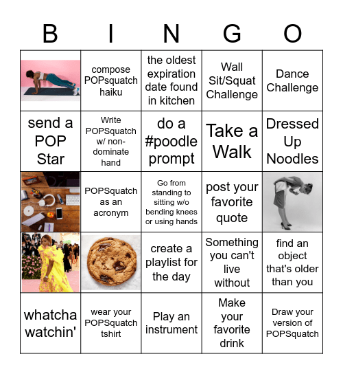 popsquatch test Bingo Card