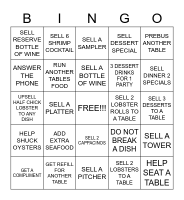 SERVER BINGO Card