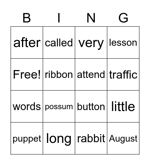 BINGO! Bingo Card