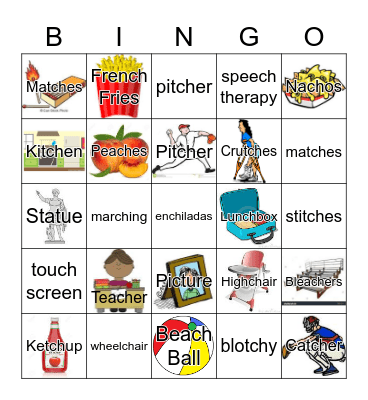 Medial /CH/ Bingo Card