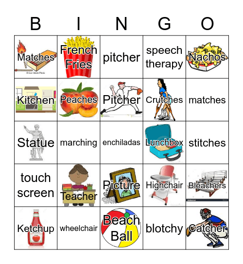 Medial /CH/ Bingo Card