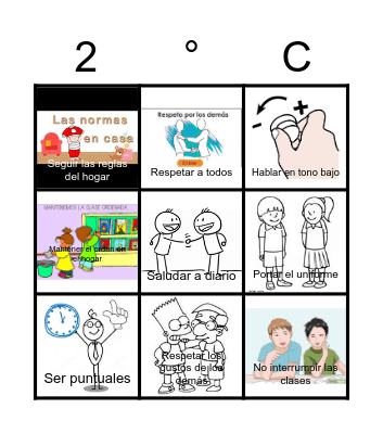 Lotería de Valores PNCE Bingo Card