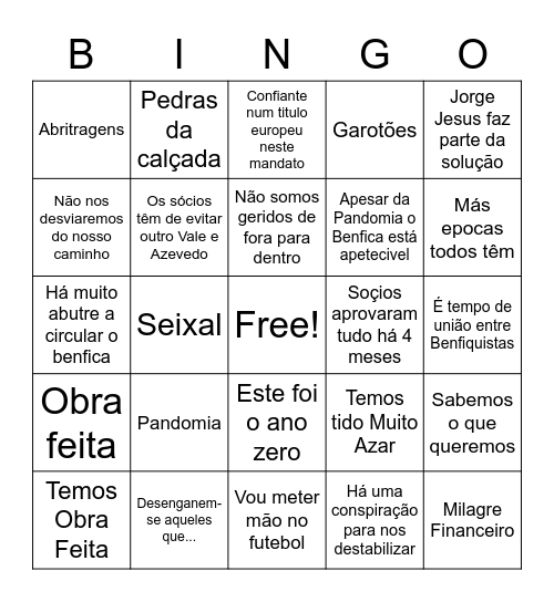 Vieiristão 2021 Bingo Card