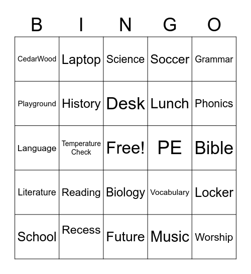 100 Days of School Celebration Bingo Card