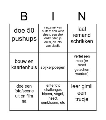 Microsoft Excel Bingo Card