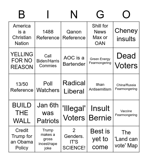 CPAC Bingo Card
