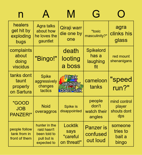 AQ40 namgo Bingo Card