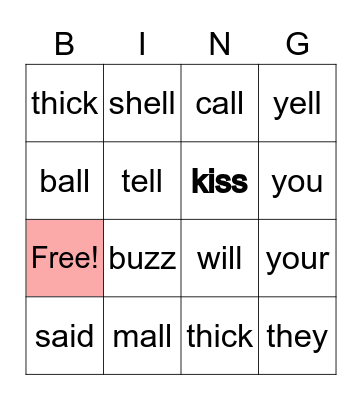 Unit 4 Bingo Card