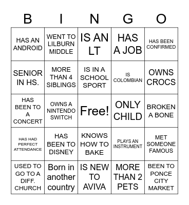 FIND SOMEONE WHO... Bingo Card