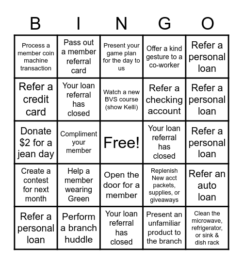 March Lingo Bingo Card