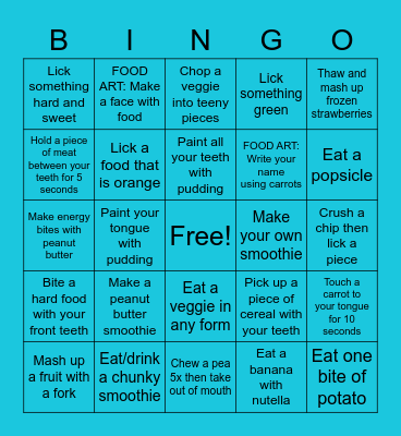 Food Bingo Card