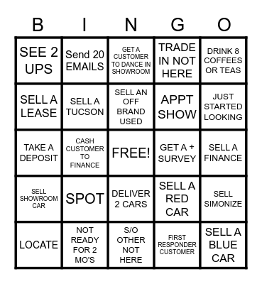 SATURDAY BINGO Card