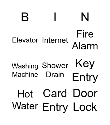 Things That Stop Working in Housing Bingo Card