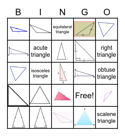 Triangle Bingo Card