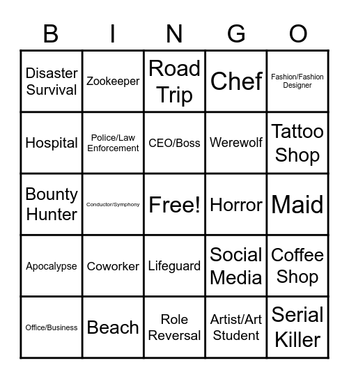 Across the Universe Bingo Card