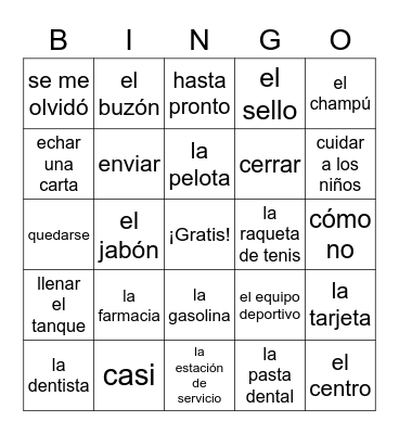 3A: ¿Qué hiciste ayer? Bingo Card