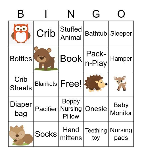 Welcome Baby Carr Bingo Card