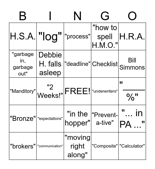 Meeting Bingo Card