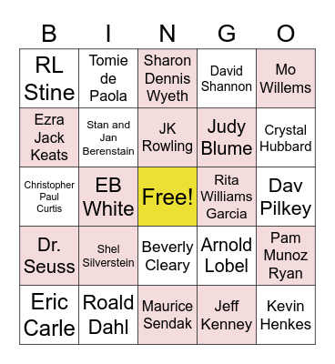 Children's Book Authors - Reading Week MKES Bingo Card