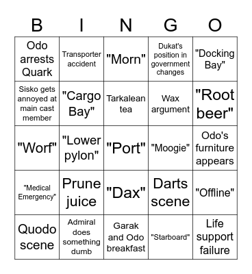 DS9 Special Bingo Card