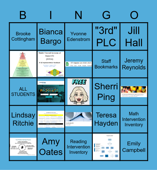 MTSS Structures: SPS Process Bingo Card