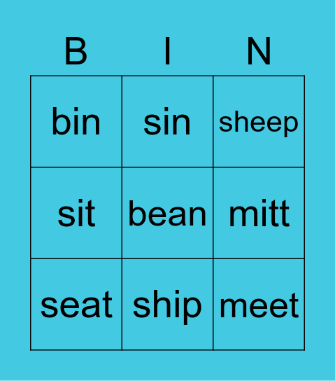 Pronunciation 1 Bingo Card